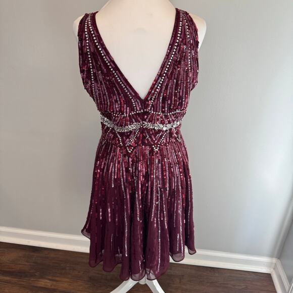 ASOS sequin fit and flare skater embellished mini dress US 8 glam formal party - Picture 3 of 12
